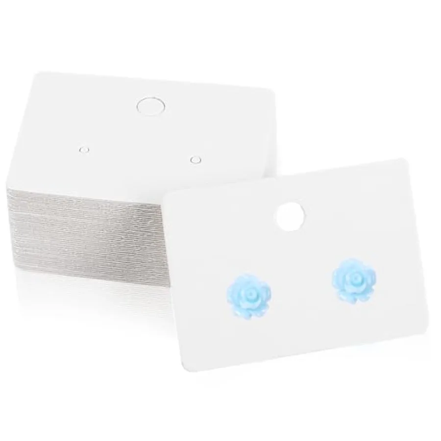 

100 Pcs Earring Display Cards, 1.7inch Earring Cards for Selling Jewelry, Earring Card with Holes, Paper Earring Holder Card, E