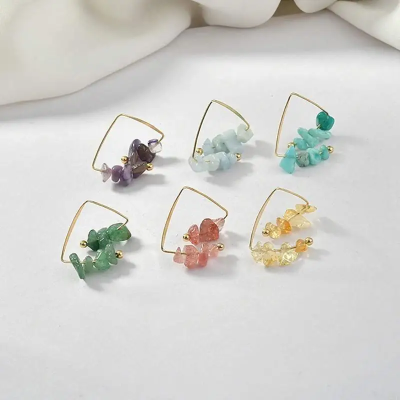 1 Set Natural Irregular Gemstones Beads with Jump Rings Ear Hooks Scissors Lobster Clasps for DIY Jewelry Making