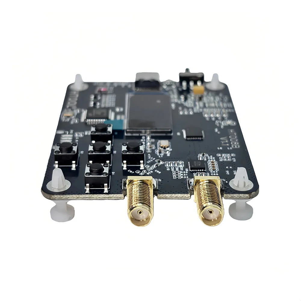 เครื่องกำเนิดสัญญาณ HTOOL MAX2871 50-6400MHz รุ่น HT008B แบบสองช่องสัญญาณ ความละเอียด 1KHz ลดสัญญาณรบกวนเฟสต่ำ ควบคุมผ่าน USB UART พร้อมฟังก์ชัน Sweep Point