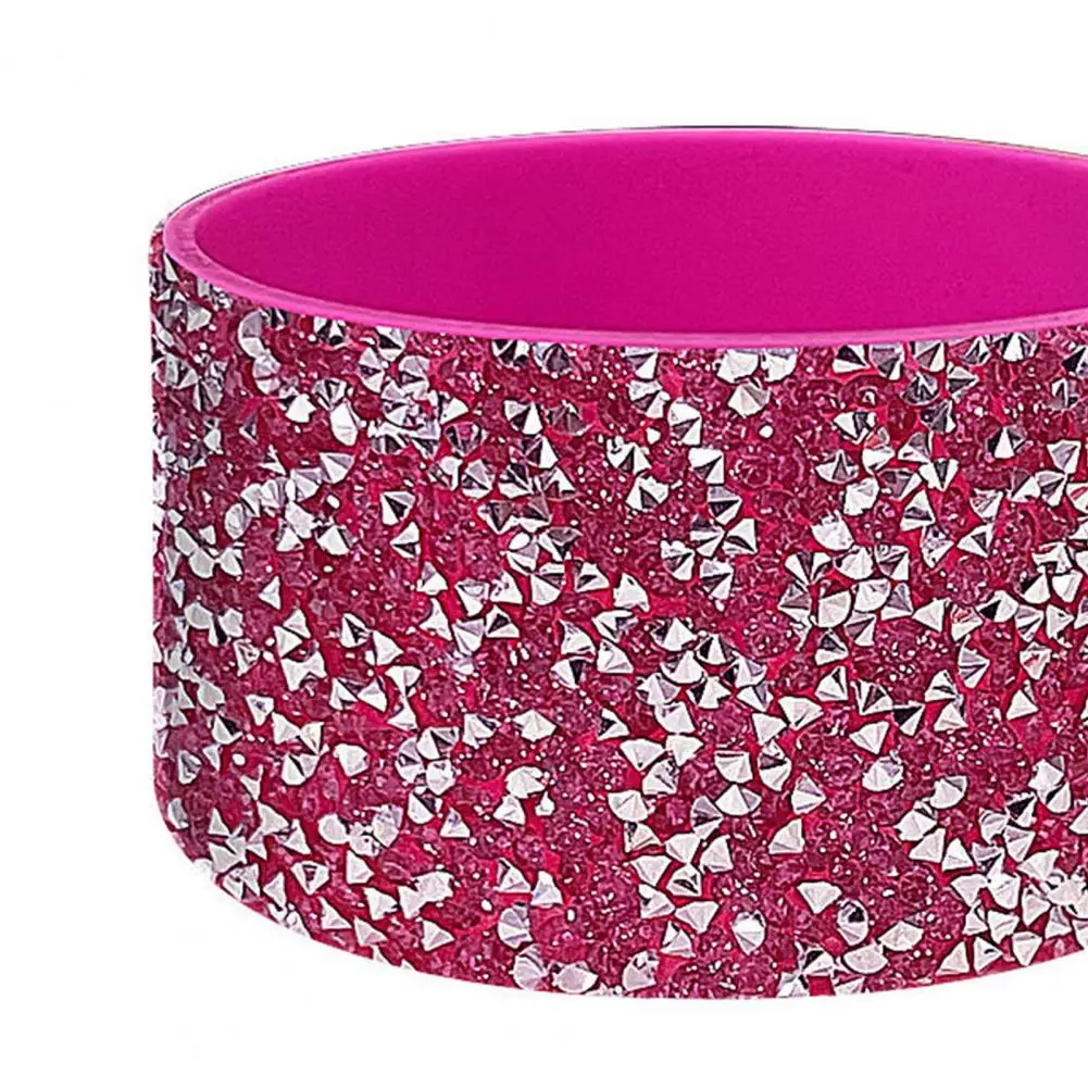 Thermal Cup Bottom Cover Rhinestone Silicone Tumbler Base Protector Non-slip Sparkling Glitter Cup Sleeve Reusable for Beverage