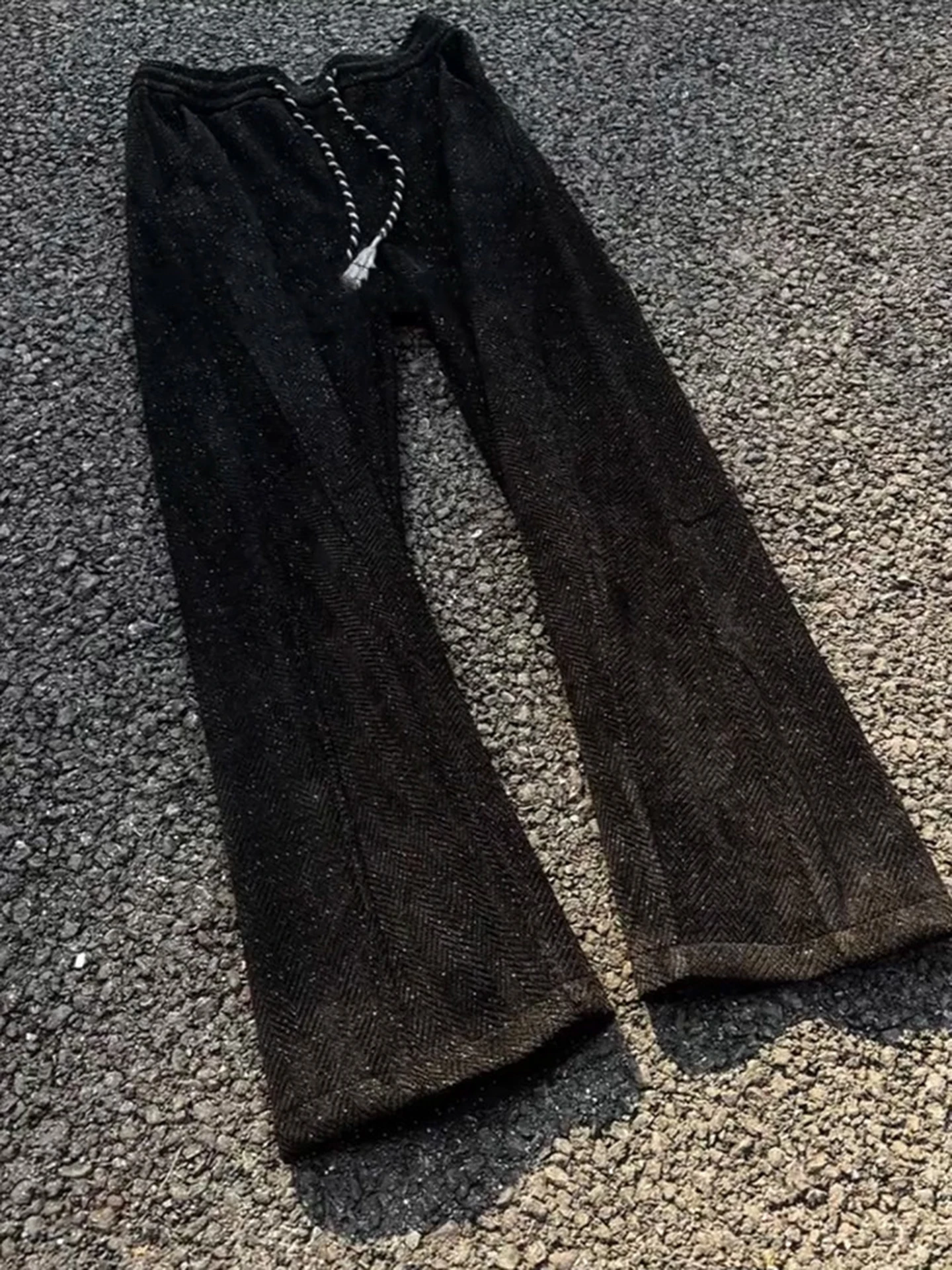 

Мужские прямые брюки на флисовой подкладке с узором в виде звезд, в американском ретро-стиле, осенне-зимние, модные, трендовые