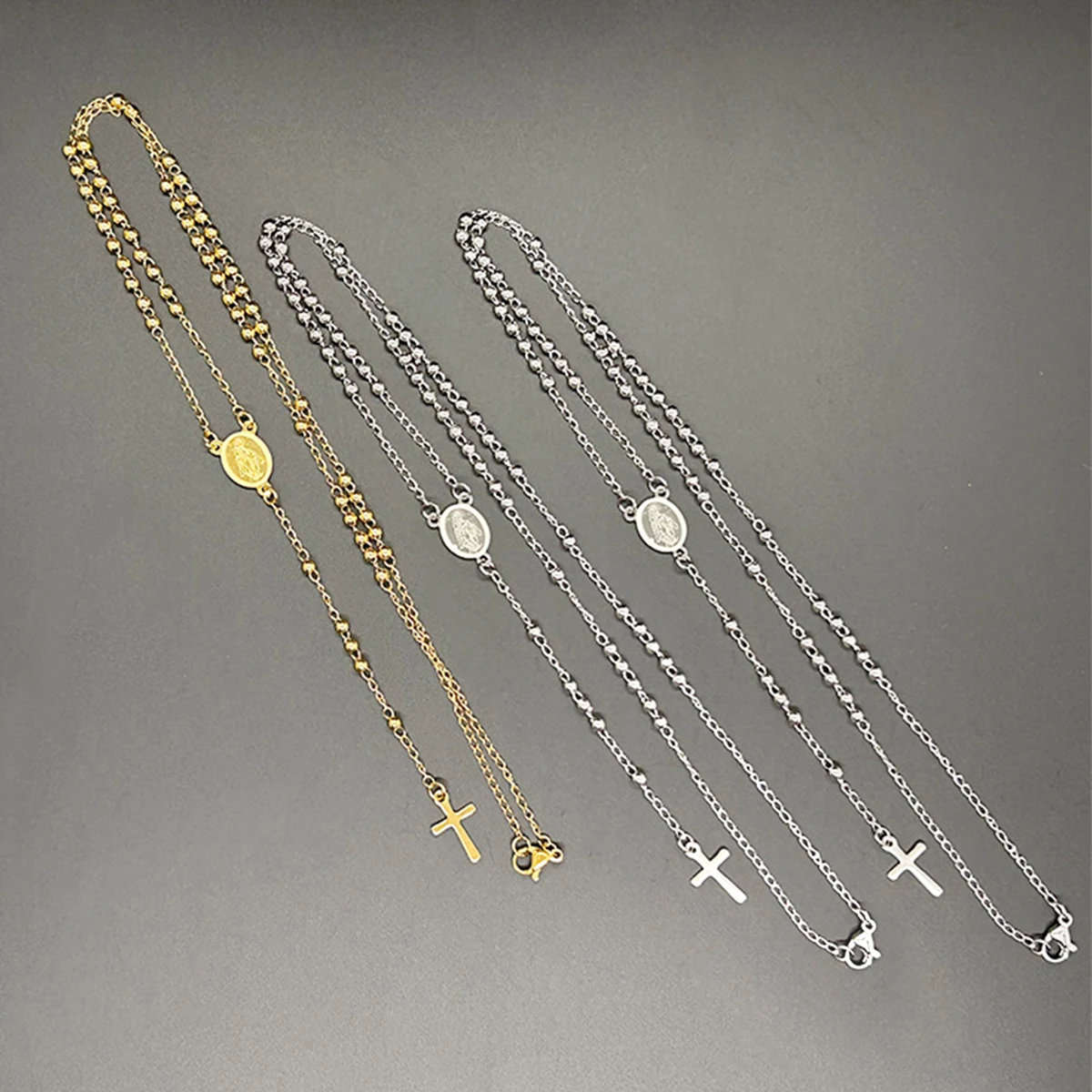 Stainless Steel  Necklaces For Women Men Long Chain Crucifix Cross Pendant Necklace Religious Praye Jewelry gift