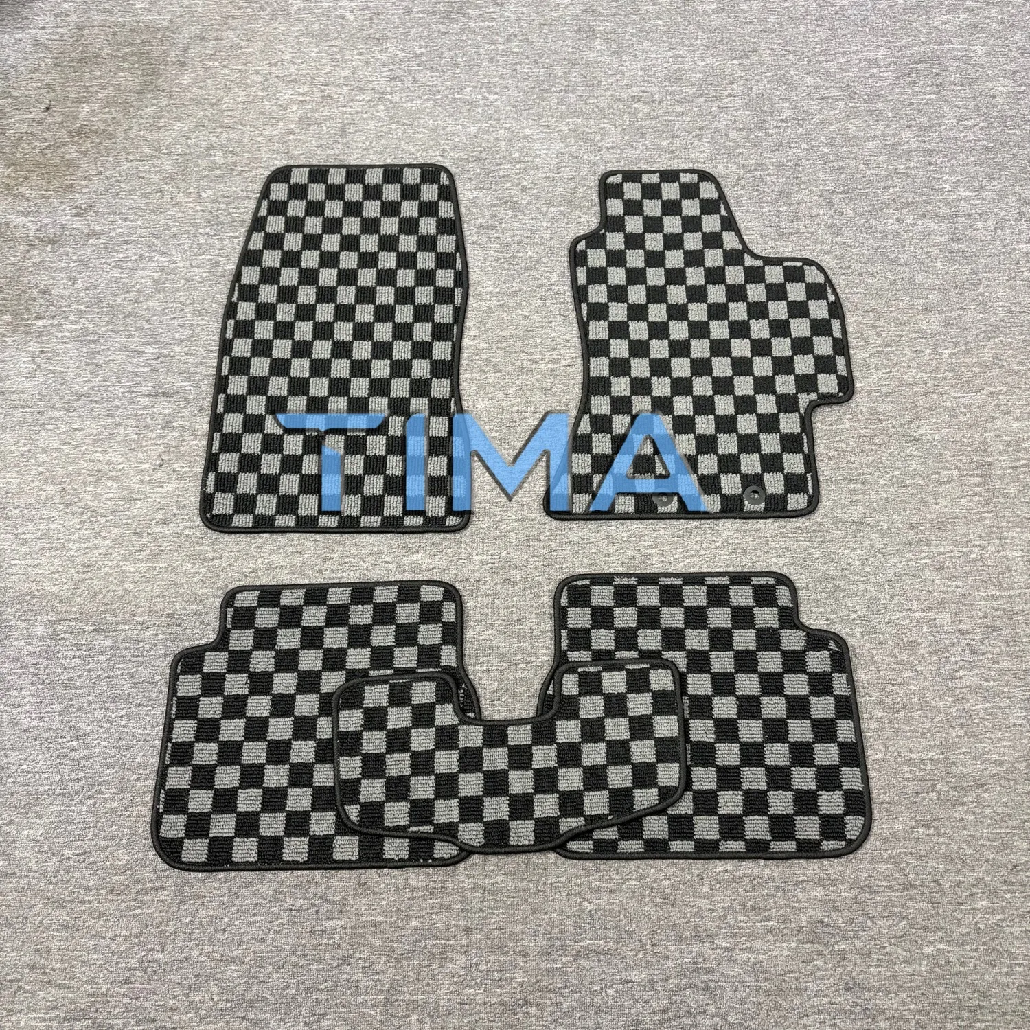 Safe And Eco-Friendly JDM Checkered Carpet Car Mats 5PCS For 2007-2011 Subaru, Tenth-Generation Impreza. Right Hand Driveor