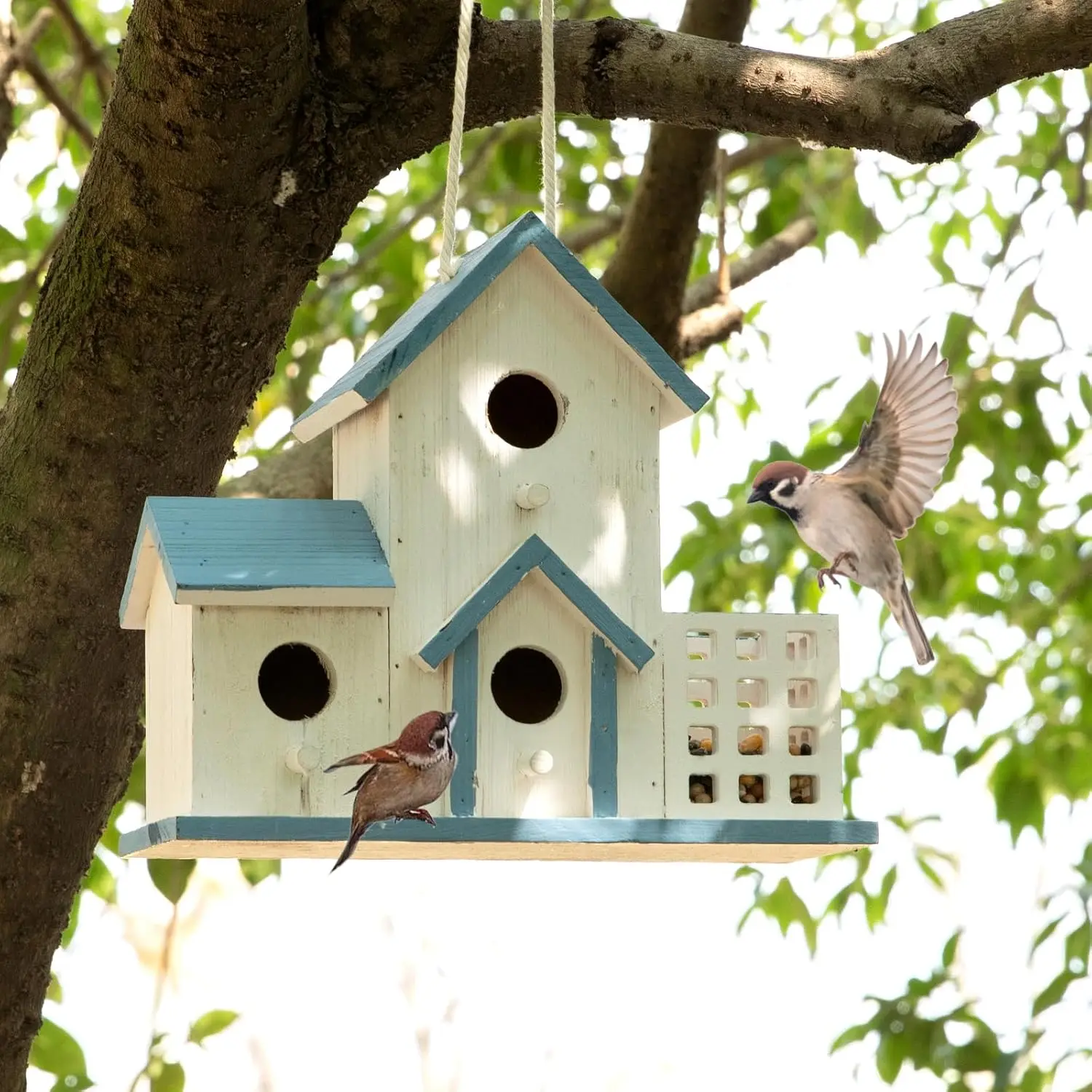 

Premium Cedar Bluebird House for Outdoor Garden, Durable with Air Vents to Attract Birds