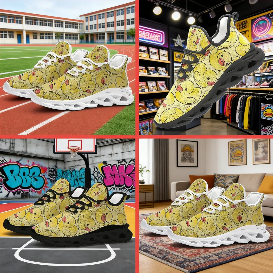 

Дышащие кроссовки на шнуровке с индивидуальным принтом утки, легкие повседневные туфли для всех