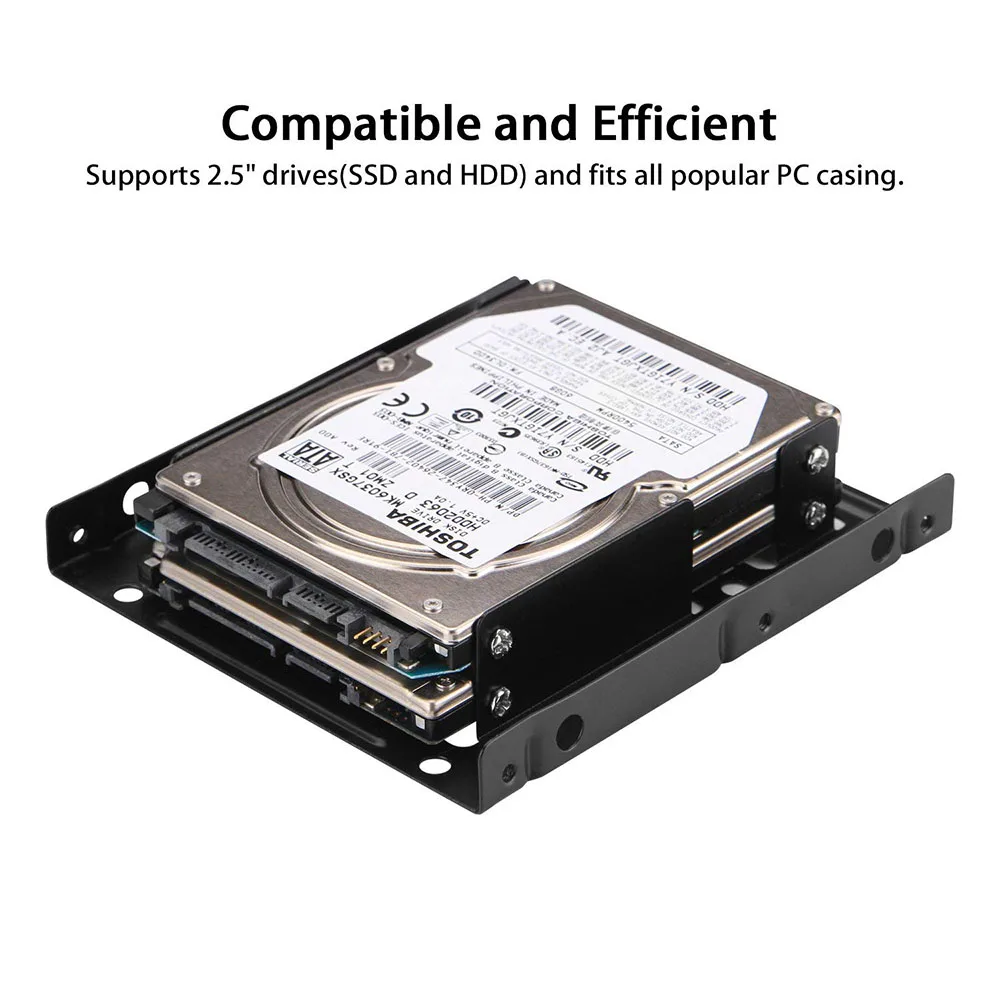 COOLCIRC メタルデュアル 2.5 インチから 3.5 インチのハードドライブベイ取り付けブラケット - 2 X 2.5 インチから 3.5 インチの HDD / SSD 取り付けブラケット