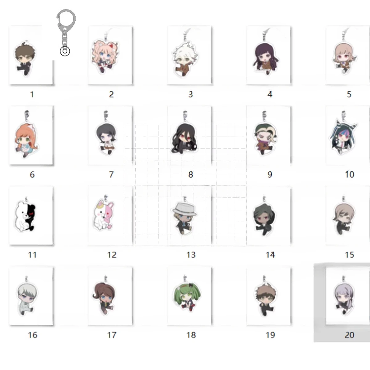 Game V3 Shuichi Saihara Enoshima Junko Ouma Kokichi Nanami Chiaki Akamatsu Kaede Keychain Doll Anime Acrylic Keyring for Gift