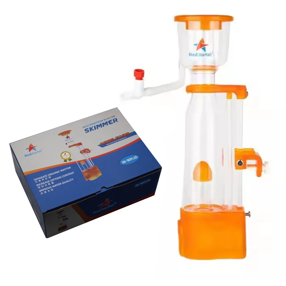 Red Starfish New Product SQ-70/90 Plus Mini Aquarium Protein Skimmer Filter with DC Pump for 50-90L-140L Nano Fish Tank Skimmer