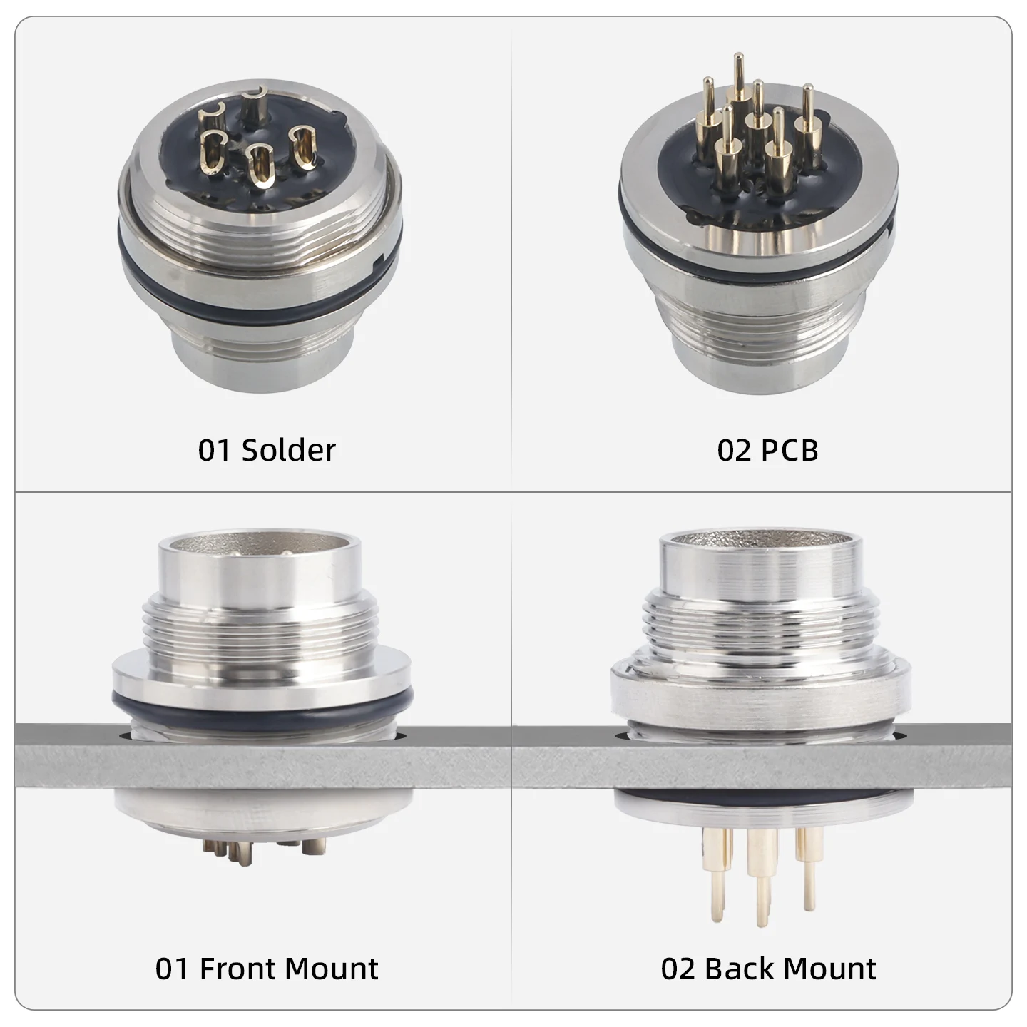 M16 Aviation Plug Flange Front Panel Mount Solder Socket 2 3 4 5 6 7 8 12 14 16 19 24 Pin Male Female Thread Circular Connector