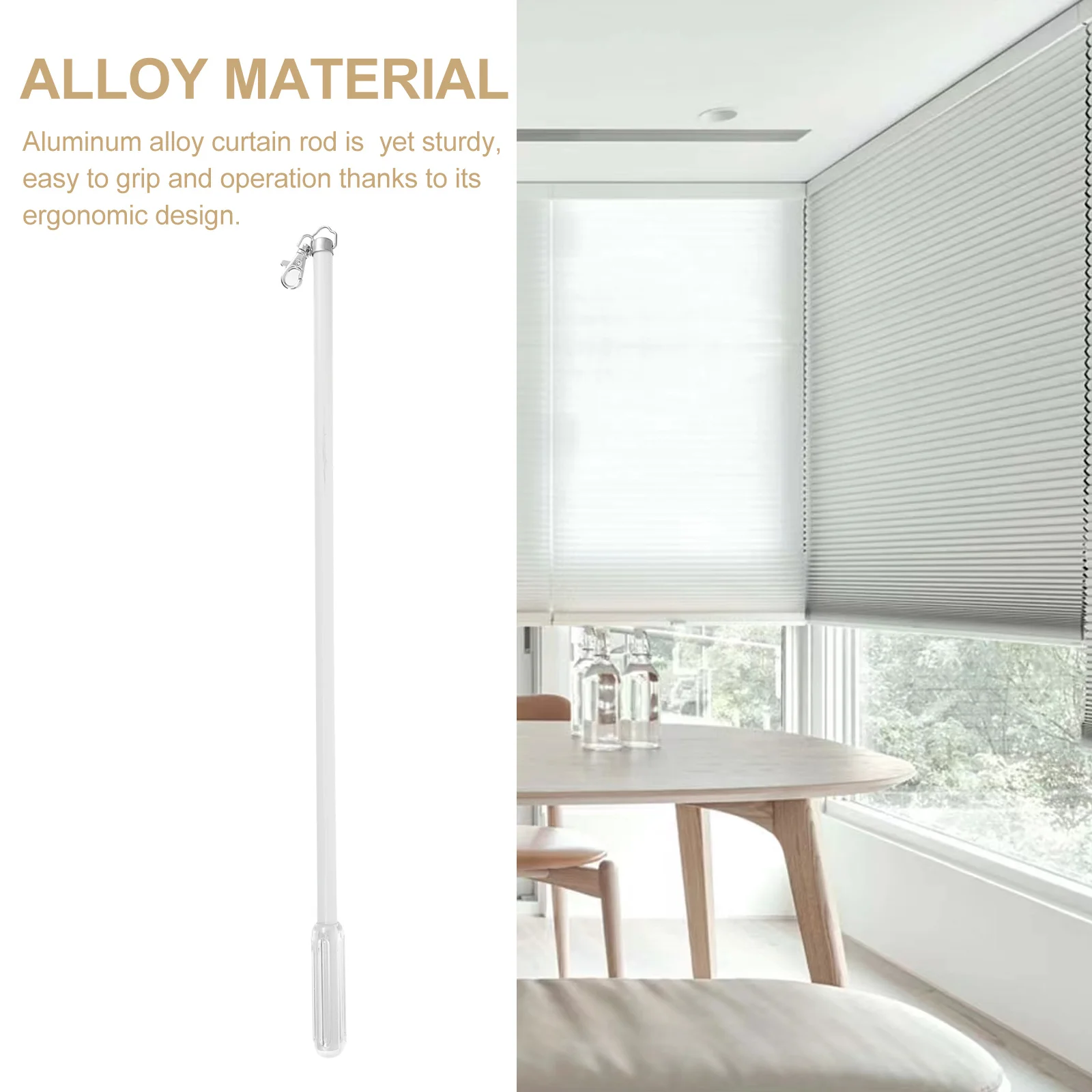 

Aluminum Alloy Curtain Pull Rod Manual Drapery Pull Rod Wand Smooth Rust Resistant Curtain Opener Long Lightweight