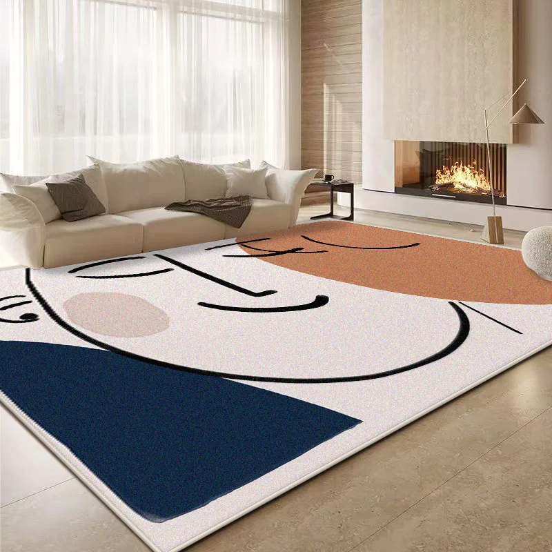 Nordic Art Abstract Style Room Big Size Non-slip Rug Light Luxury Living Room Decoration Carpet Soft Easy Clean Sofa Table Mat