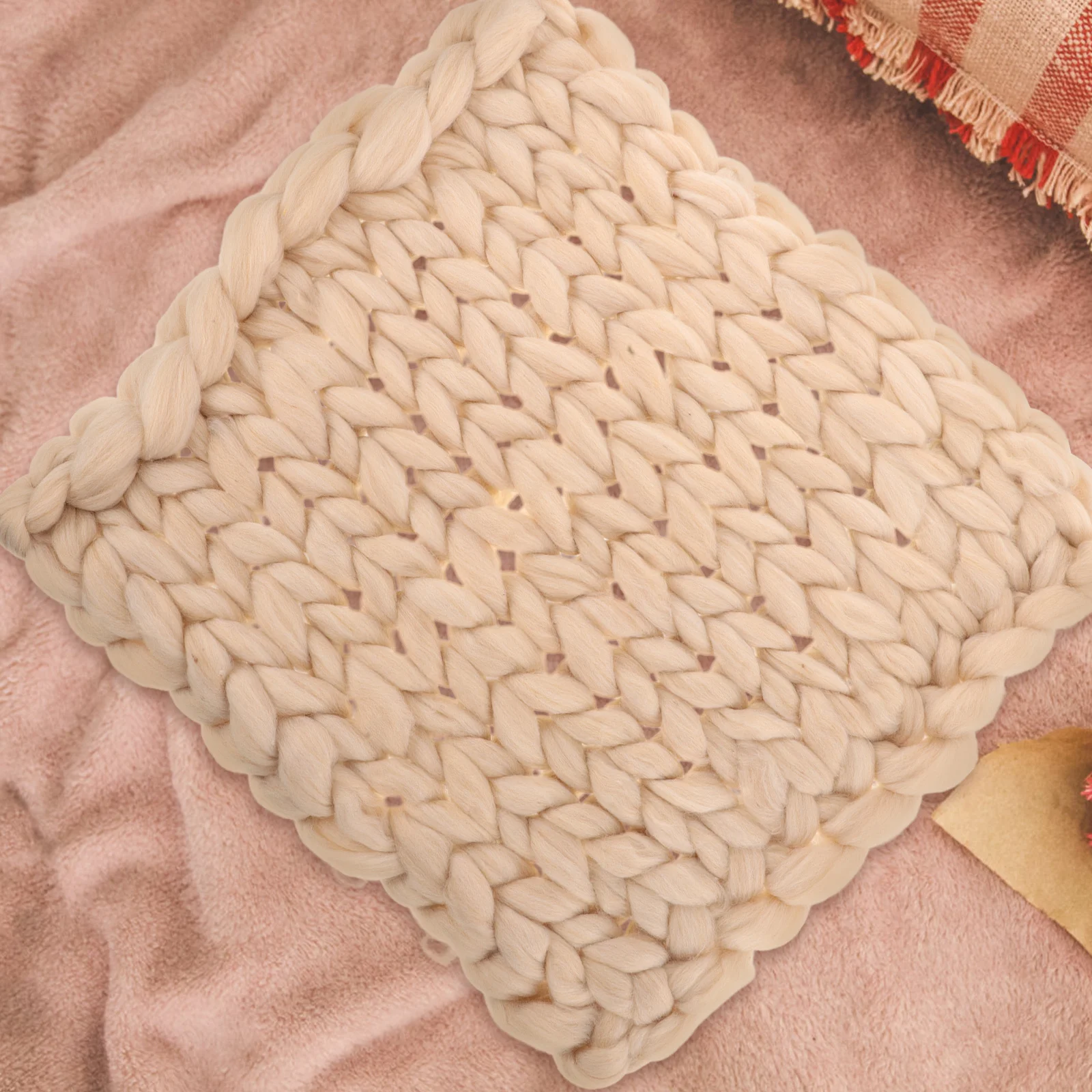 

Chunky Knit Throw Blanket Handmade Cozy Soft Warm for Sofa Bed Chair Living Room Comfortable Home Decor