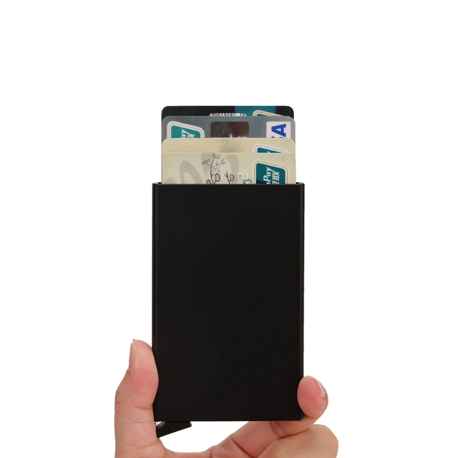 DIENQI-Mini Slim الحد الأدنى محافظ Rfid حامل بطاقة الائتمان الألومنيوم النساء الرجال الأعمال حامل بطاقة البنك حافظة Carteira Masculina