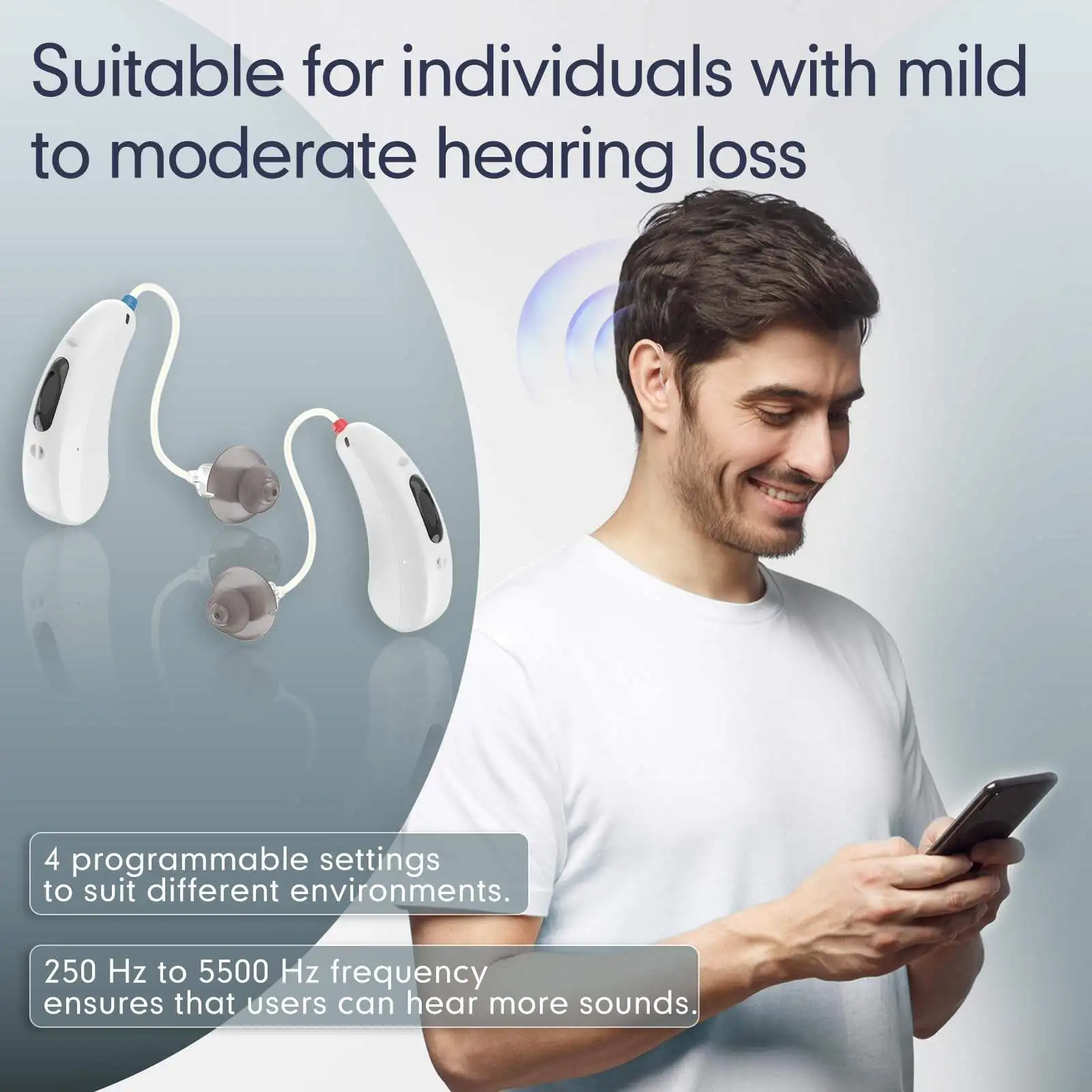 Special electronic dryer for hearing aids, used for dehumidification, disinfection, and maintenance of hearing aids to extend th