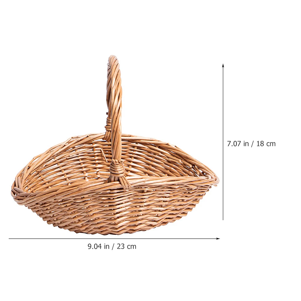 23X18X17Cm 天然籐イースターエッグバスケット素朴なピクニックバスケットキャンプアクセサリー屋外フェスティバル保存容器