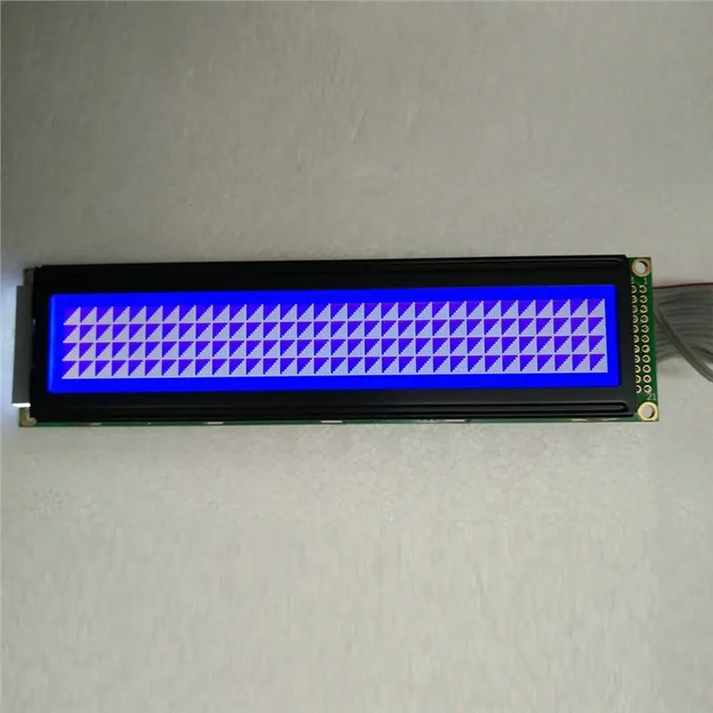 A99E-256X32 Dot Matrix LCD Display Module, Blue-Green Backlit 5V Character Screen, High Brightness Backlight.