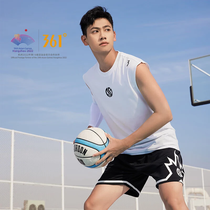 361 Degrees Men\'s Sports Vest Sleeveless Round Neck Breathable Loose Comfortable Basketball Top Male White Black 652321504