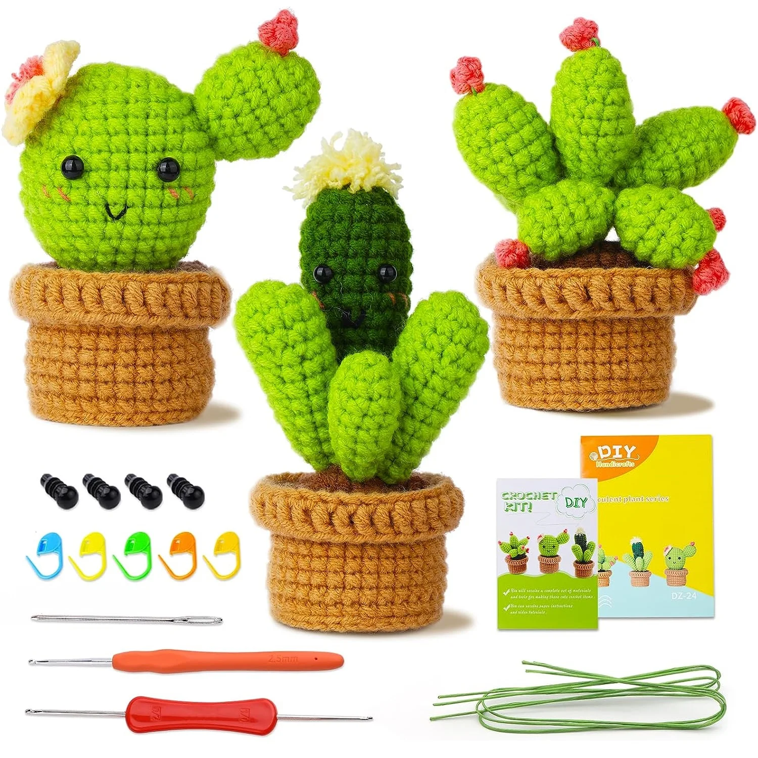 Crochet Kit for Beginners, Crochet Starter Kit, with Step-by-Step Video Tutorials, Knitting Starter Pack for Adults and Kids