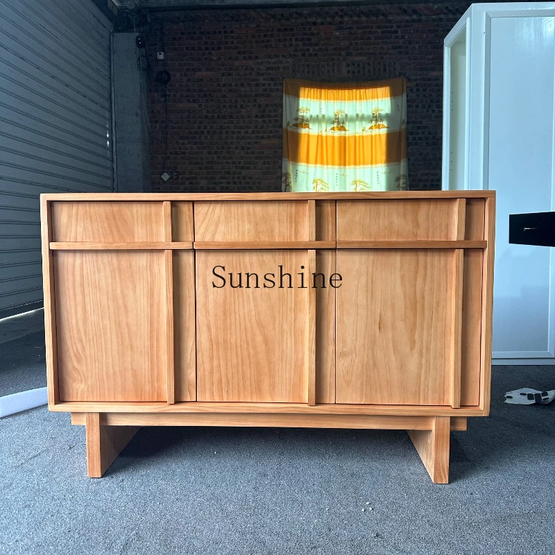

Solid wood simple retro style locker living room entrance decorative cabinet