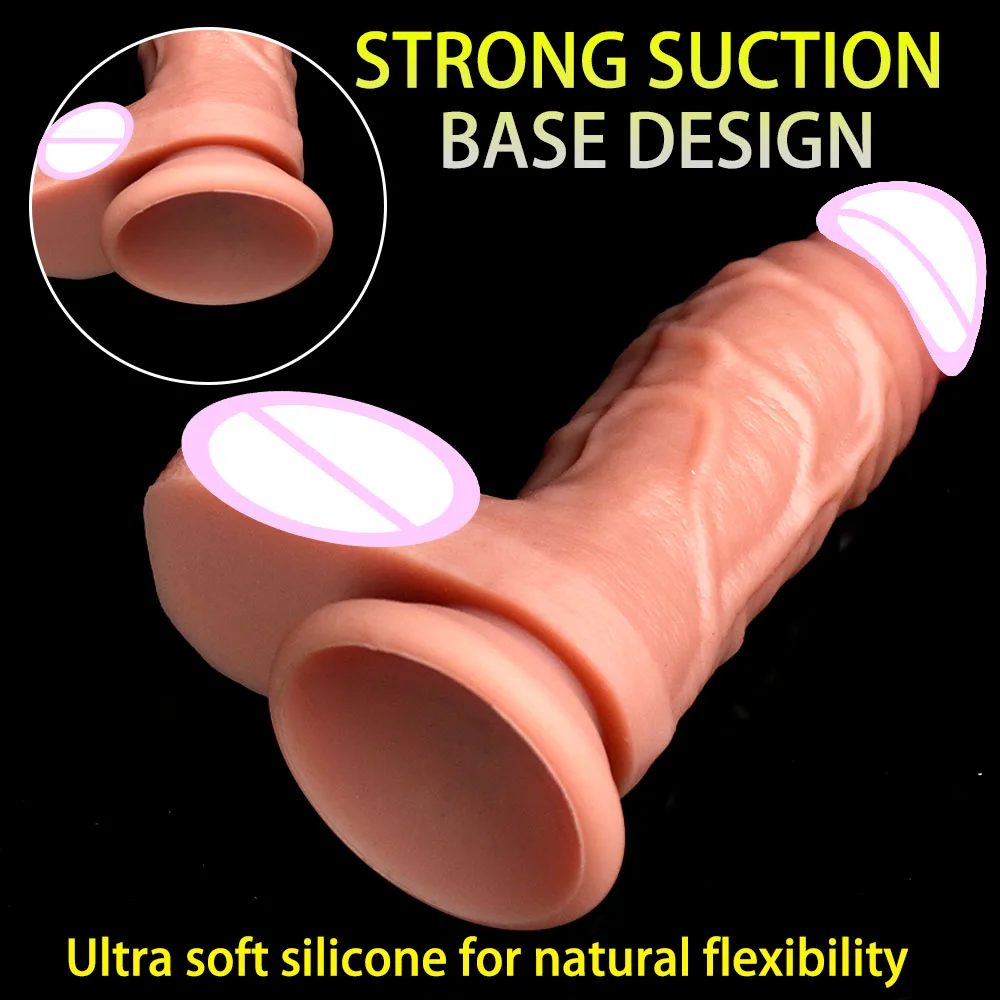 3colors Realistic Anal Dildo Soft Huge Penis Suction Cup For Woman Vagina Adult Masturbator Cock Big Dick Buttplug Anal Sex Toys - view 4