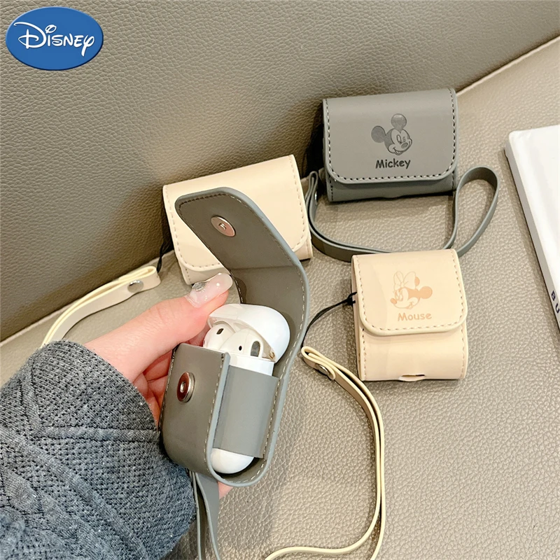 Disney Cartoon Mickey Minnie Leather For Apple AirPods1 2 3 Case AirPods Pro 2 Case Earphone Accessories Airpods Anti-drop Cover