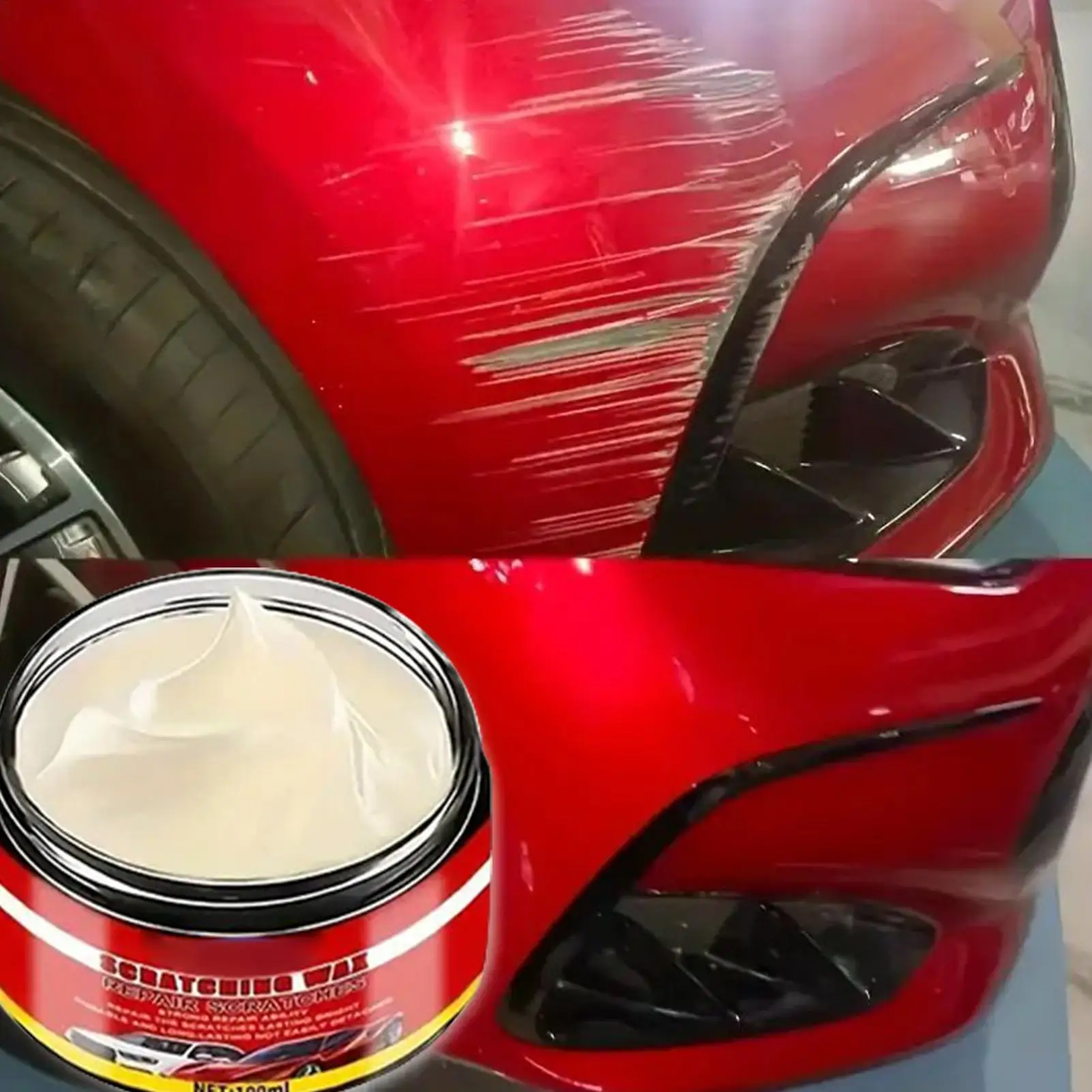 Car Scratch Repair Wax 100ml Car Scratch Eraser Long-Lasting Cleaner With Sponge Coating Polishing For Paint Automotive Exterior view 5