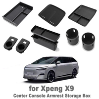 Center Console Armrest Storage Box for Xpeng X9 2023 2024 Car Central Tray Organizer Cup Holder Interior Accessories Non-Slip