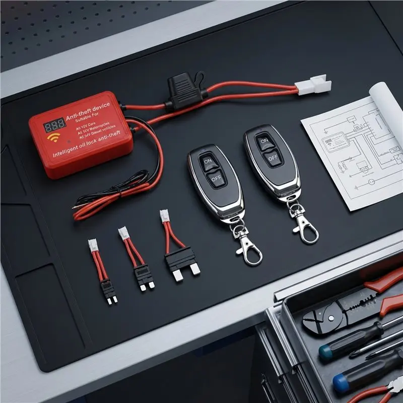 Hot Selling-Digital Oil Circuit Drive Voltage 12V 24V Fuel Cut Off Immobilizer Anti-Theft Device For Car Yacht Motorcycle