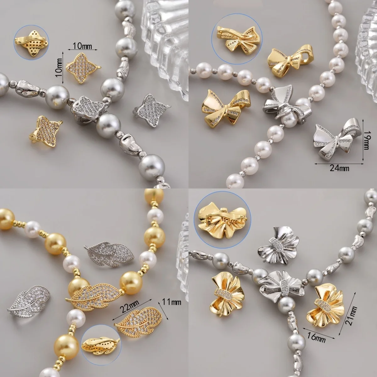 

1 шт., медное позолоченное циркониевое жемчужное ожерелье, зажим, пряжка, пряжка, сделай сам, женская цепочка для свитера из бисера, ювелирные аксессуары