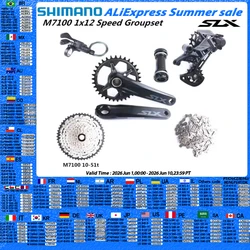 SHIMANO SLX M7100 Groupset 170mm 175mm 32T 34T Groupset 1x12Speed M7100 Shifter Rear Derailleur Crankset Cassette Micro Spline