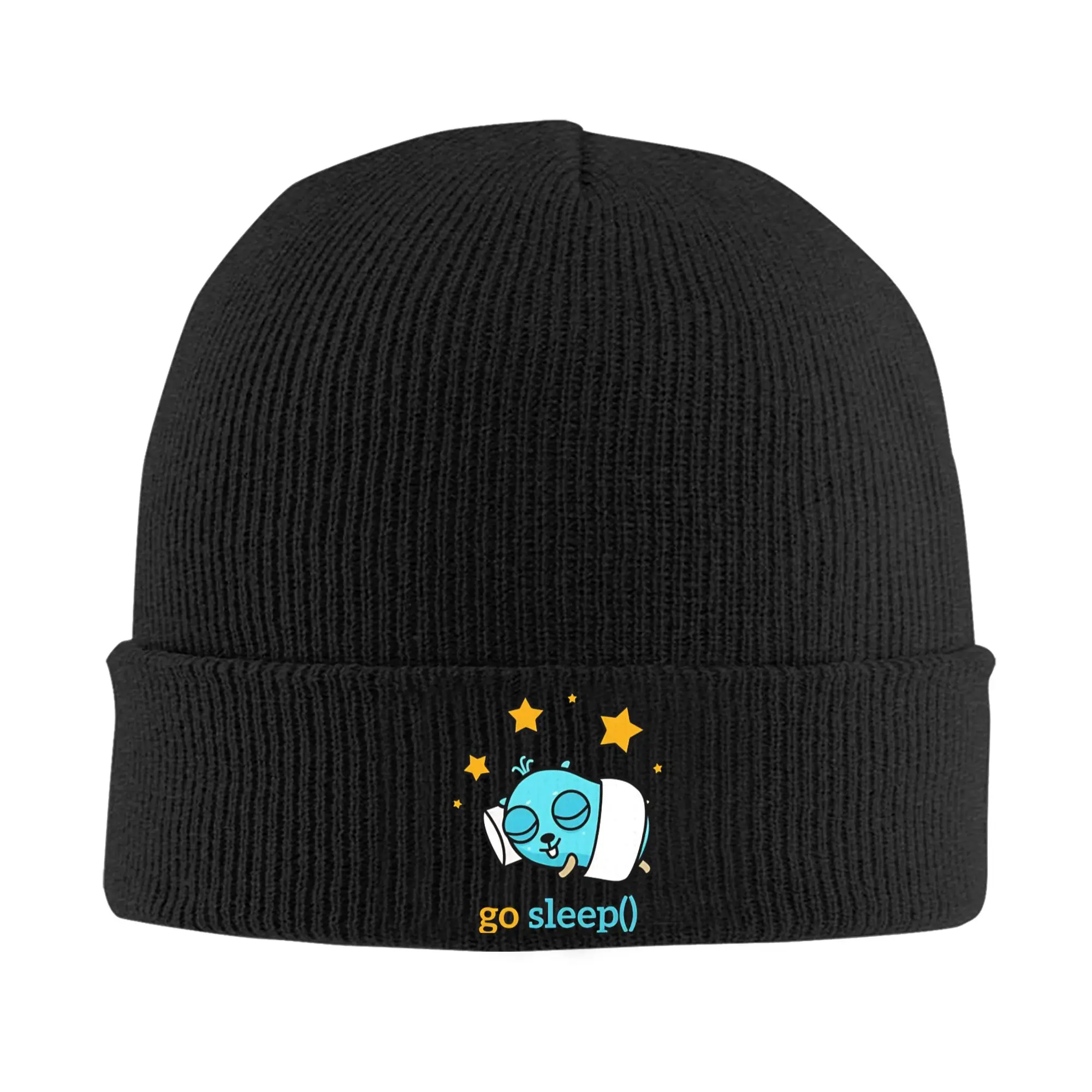 golang gopher sleep  Knit Cuff Beanie For Women Men  Winter Knitted Caps