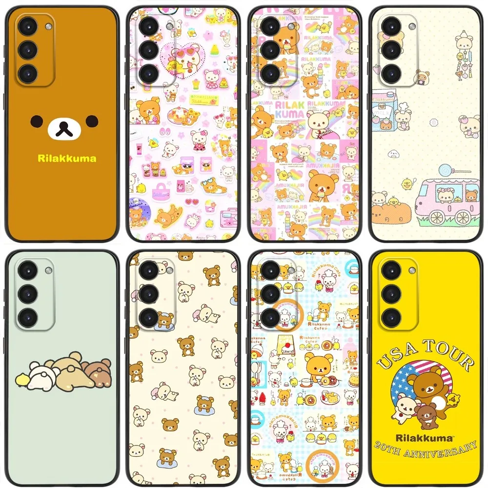 Cute R-Rilakkuma  Phone Case For Samsung Galaxy A20,A21s,A22,A31,A32,A52,A53,A72,73,A80,A91 Soft Liquid Silicone Black Cover