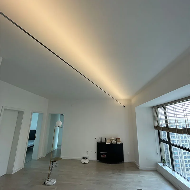 

Modern minimalist living room skyline strip without main light creative bedroom corridor aisle led