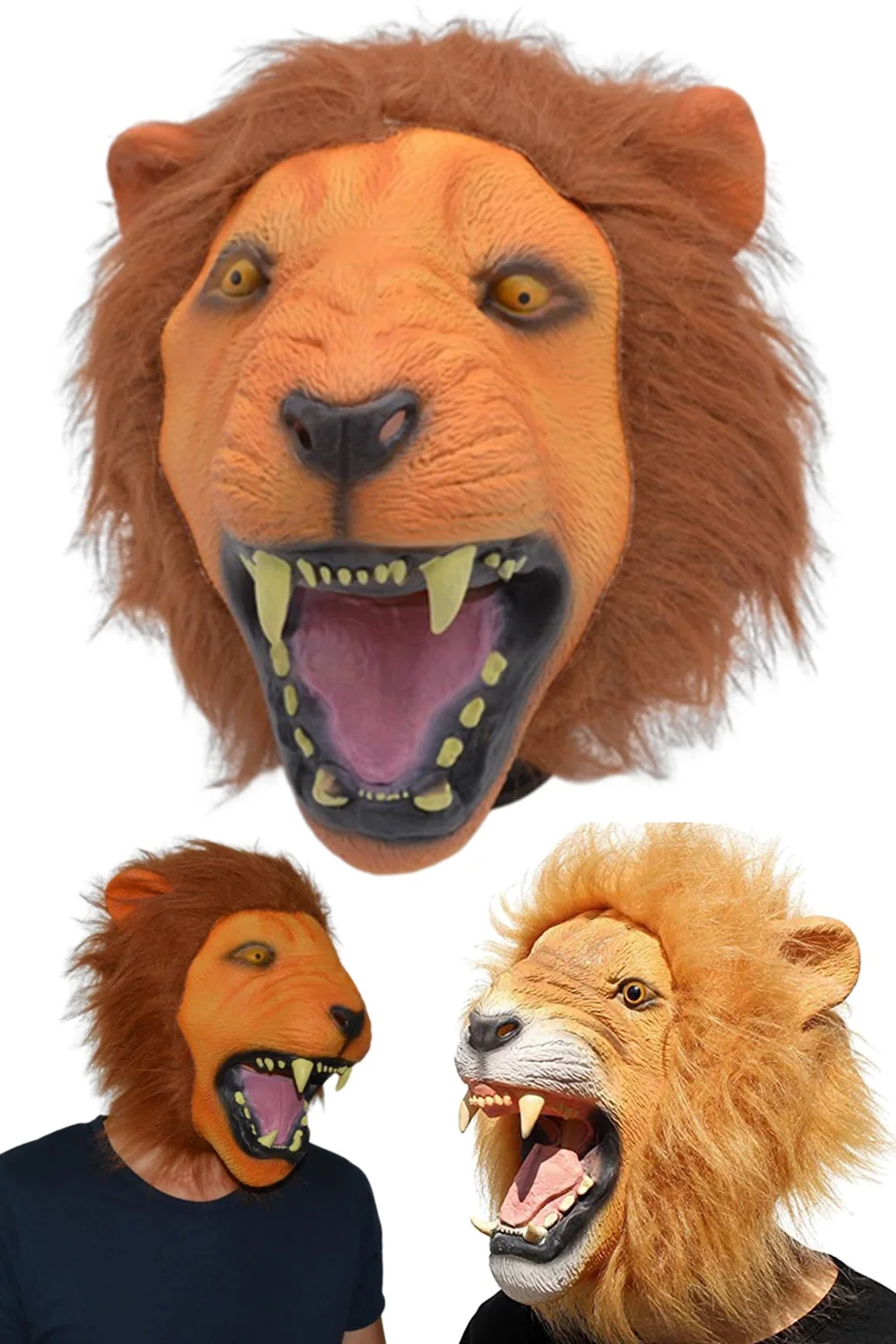 Wholesale Nature Animal Lion Cosplay Role Play Mask Adult Latex Helmet Stage Costume Accessories Full Head Men Props Fantasy