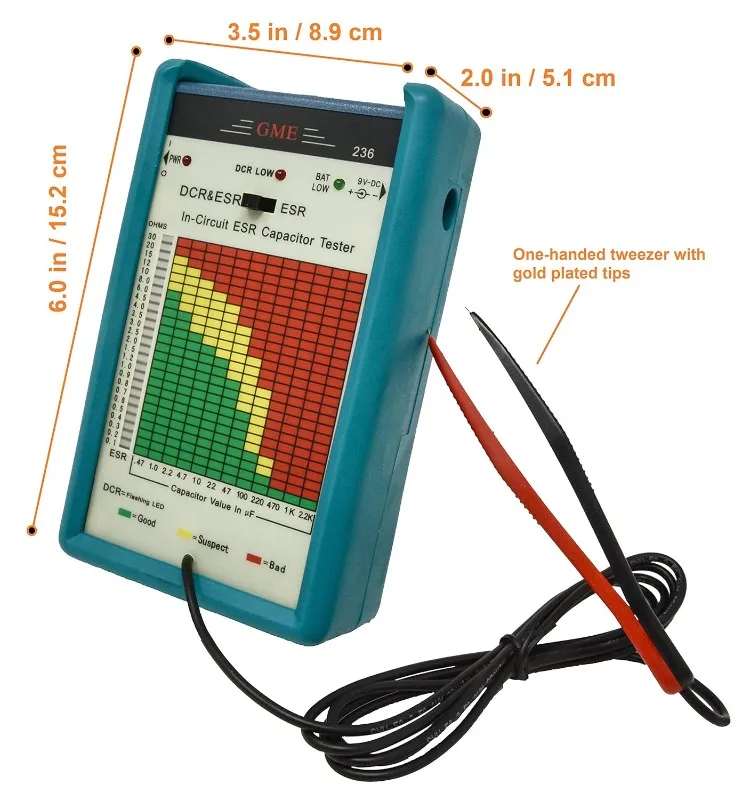 回路 ESR コンデンサ テスター、静電容量 ESR メーター、完全に組み立てられた ESR テスターの専門家 - 設計およびエンジニアリング