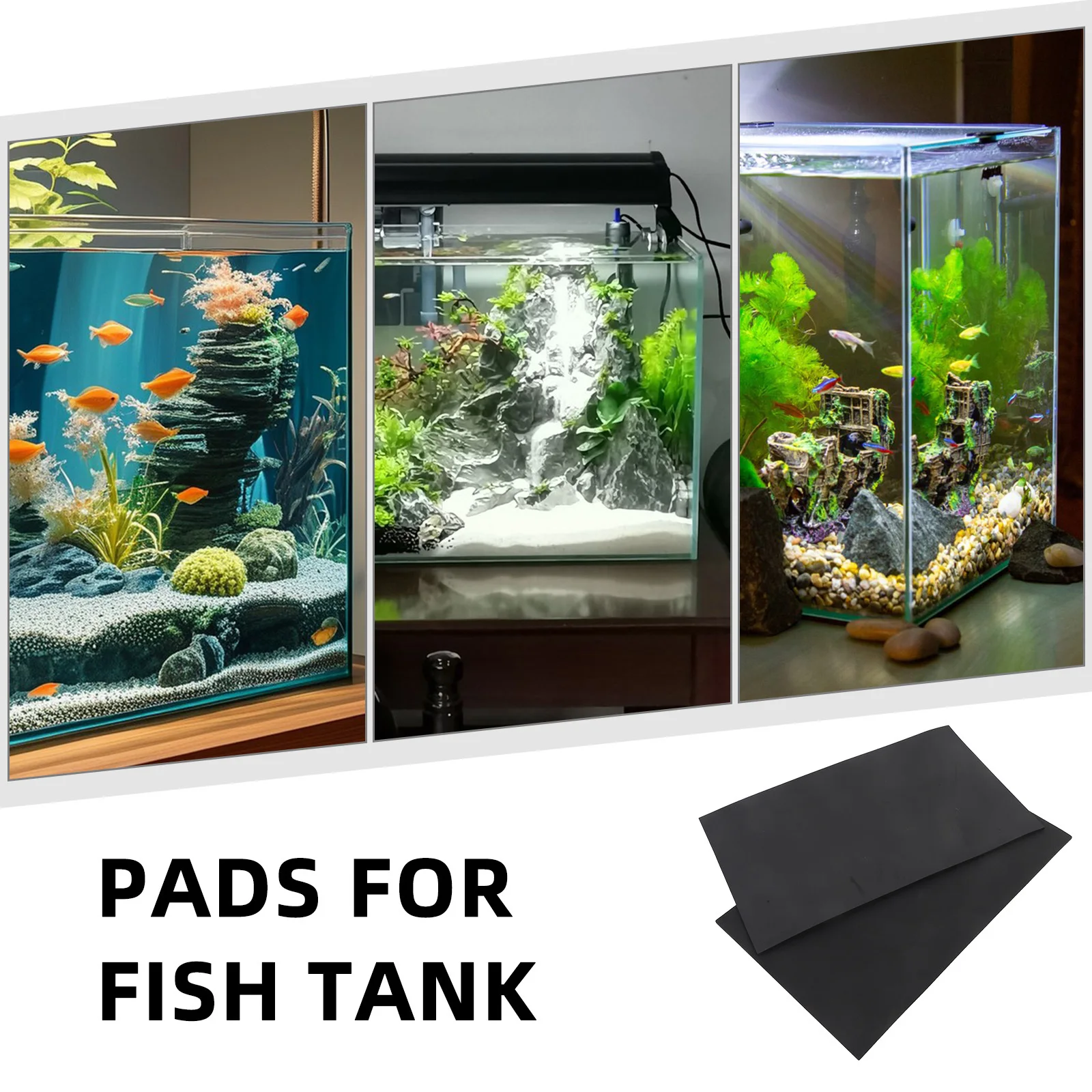 

2Pcs Aquarium Bottom Pad - Fish Tank Cushion 19.6 X 11.7 Inch - Shockproof Non-Slip Mat for Tank Stability and Noise Reduction