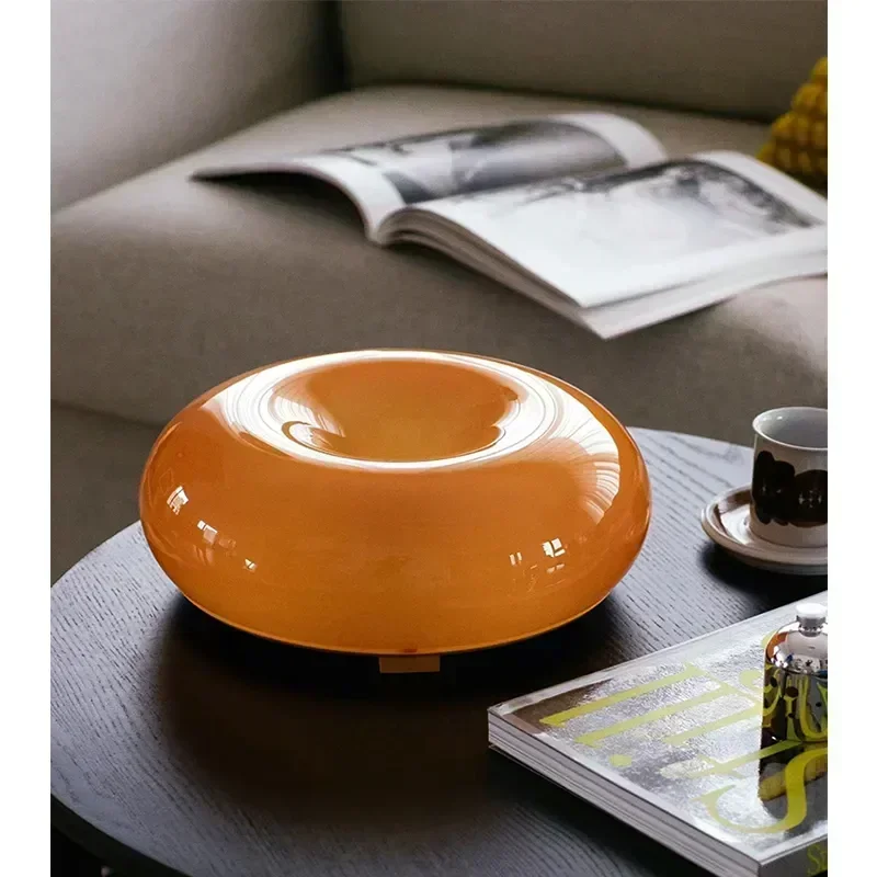 Imagem -03 - Vintage Francês Lâmpada de Parede Lâmpada de Mesa Arte Personalizada Bauhaus Laranja de Vidro Lâmpada de Mesa Quarto Toque Luz