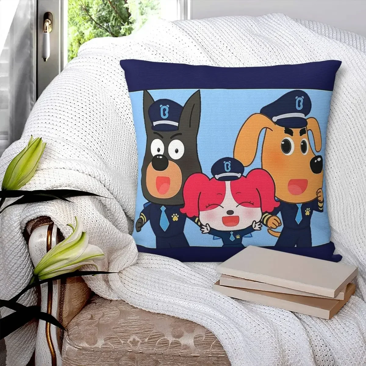 Sheriff Labrador Square Pillowcase Pillow Cover Polyester Cushion Decor Comfort Throw Pillow for Home Sofa