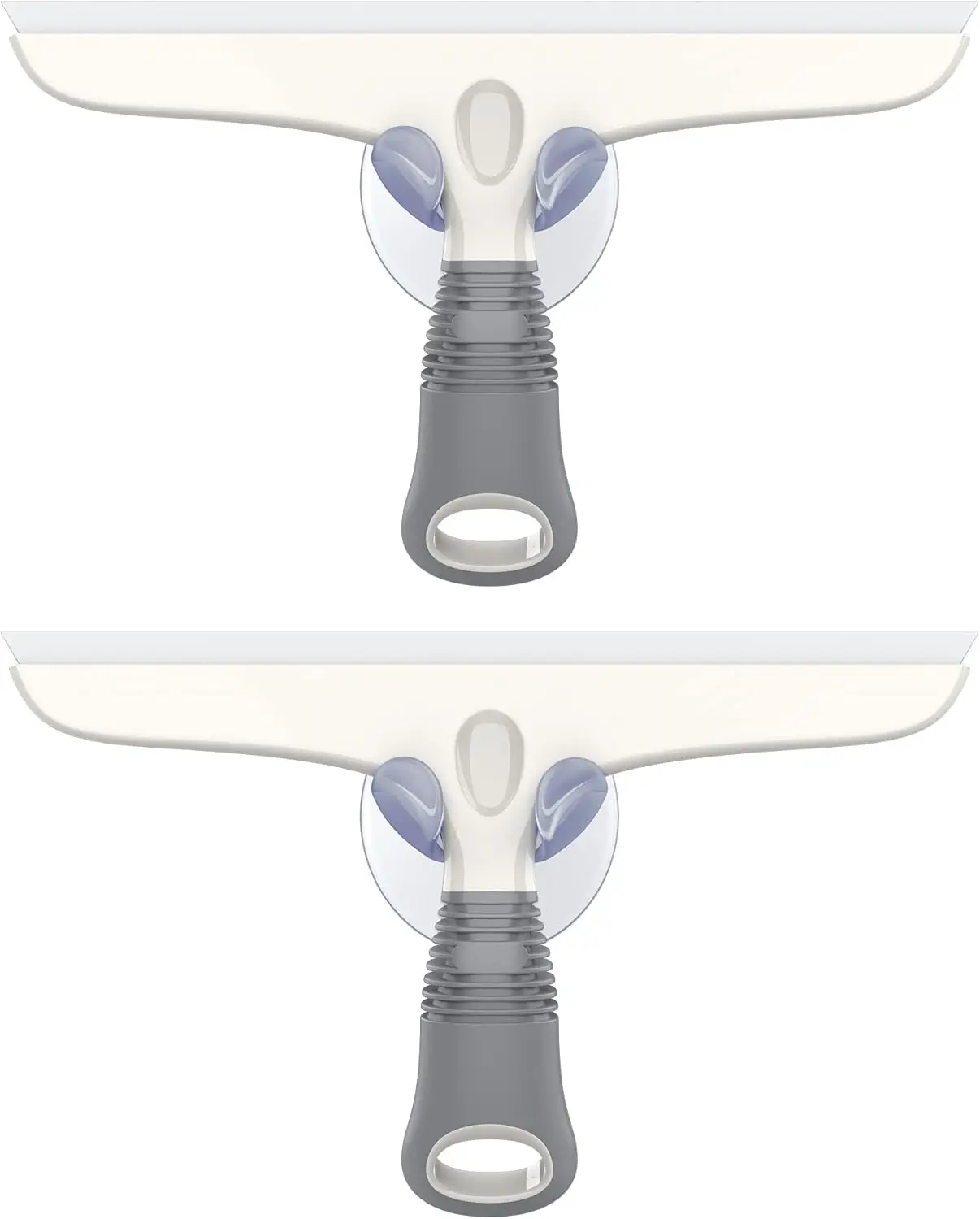 

Multi-Purpose Silicon Squeegee, Includes Suction Hook, 10 inch, White & Gray, 2 Pack