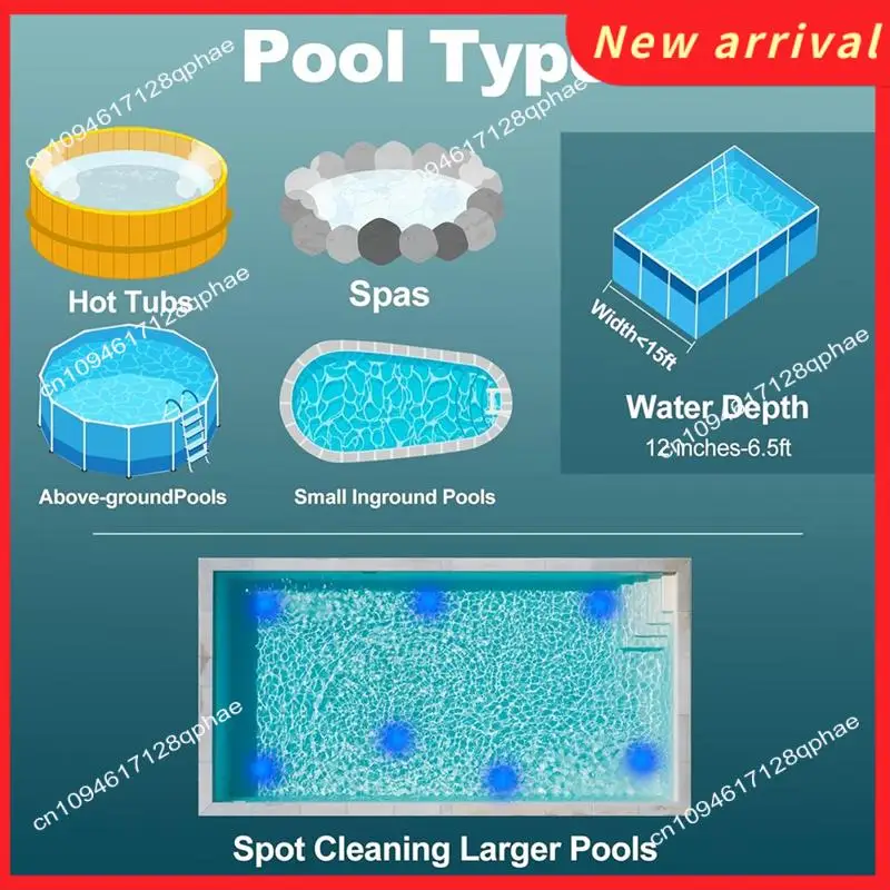 مكنسة حمام السباحة N89R 3In1 اللاسلكية القابلة لإعادة الشحن، منظف حمام السباحة المحمول مثالي للمنتجعات الصحية وأحواض الساخنة وحمامات السباحة الصغيرة للحطام الرملي