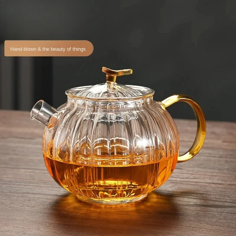 Japanese Style Teapot Glass High Borosilicate Puer Tea Brewing Kettle Pu Erh Gaiwan Pot With Infuser Bar