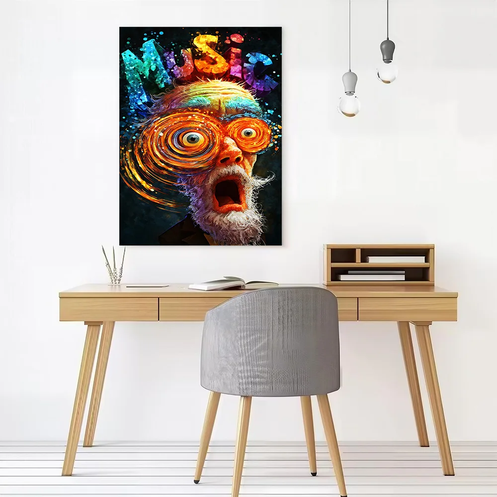 Surreal Music Portrait Poster Customizable Printed Canvas Painting for Pictures Wall Art Decoration Living Room Decor Wand Deko