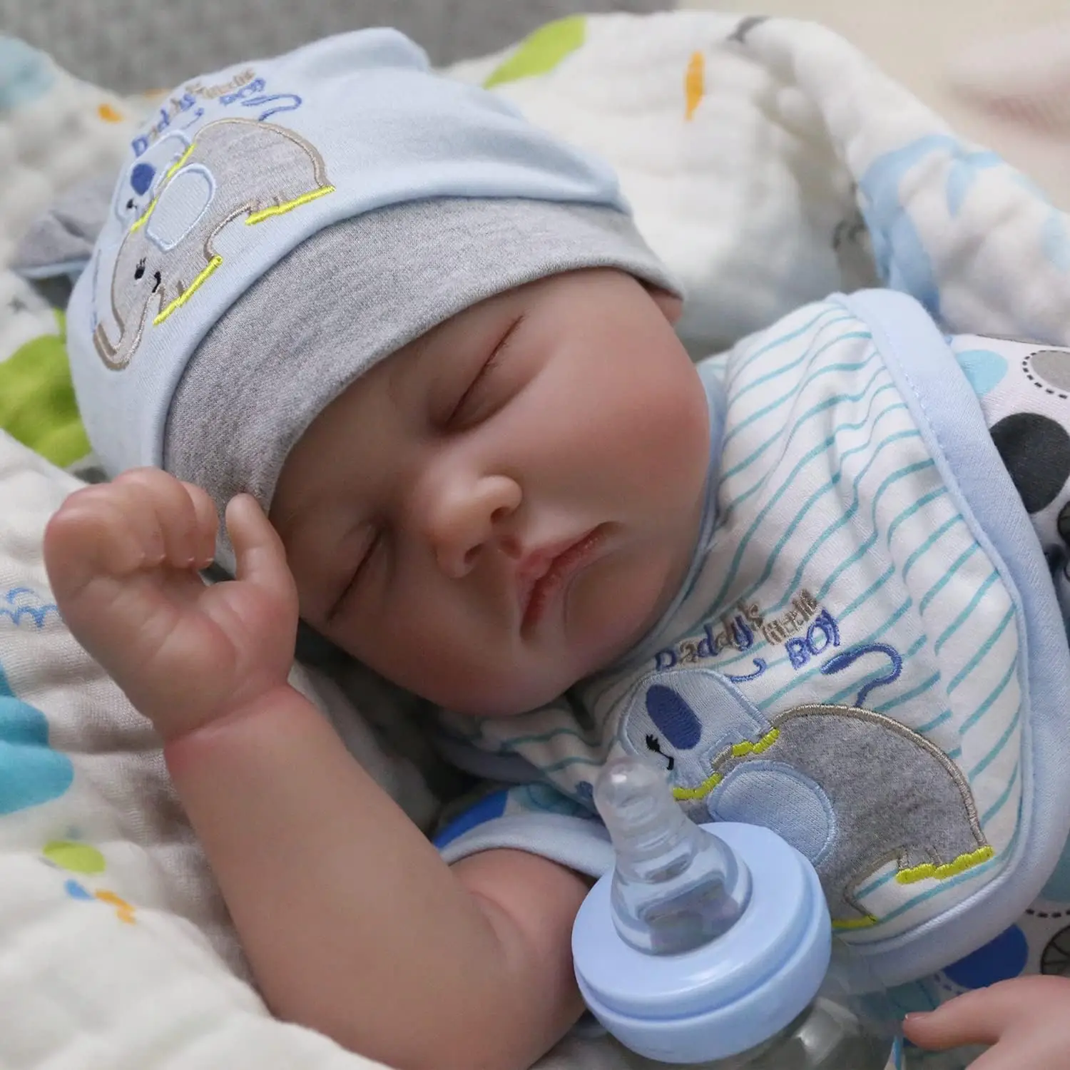 50cm newborn reincarnation doll, real life, vinyl, realistic newborn doll, boy, gentle touch doll, handmade doll toy, Halloween and Christmas gift, suitable for children over 3 years old view 3