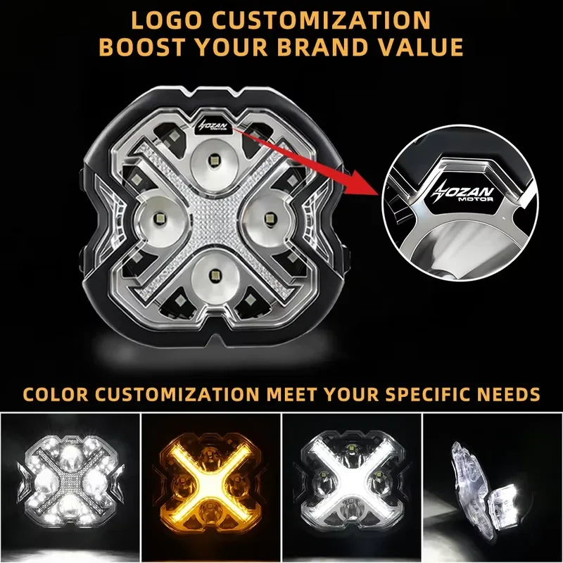 Universal 4.7 Inch square Super Bright Lighting Strip Set of 4 Pcs Amber/white DRL Left/right Side Lighting IP68 Waterproof