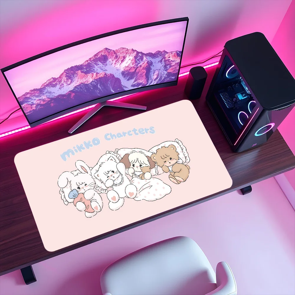 Mauspad, rutschfest, niedliche Kawaii-Illustrationen, Lockedge, Büro, Student, Gaming, verdicktes großes Schreibkissen, M-Mikko MousePad