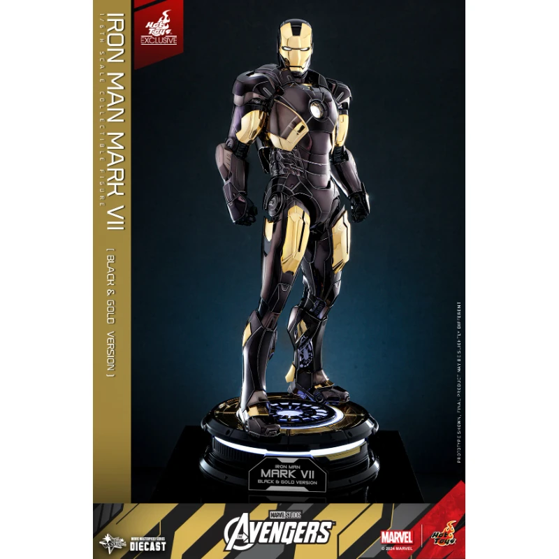 In Stock HotToys MMS741-D61 IRON MAN MARK VII BLACK & GOLD VERSION 1/6 Animation Action Figure Toy Gift Model Collection Hobby