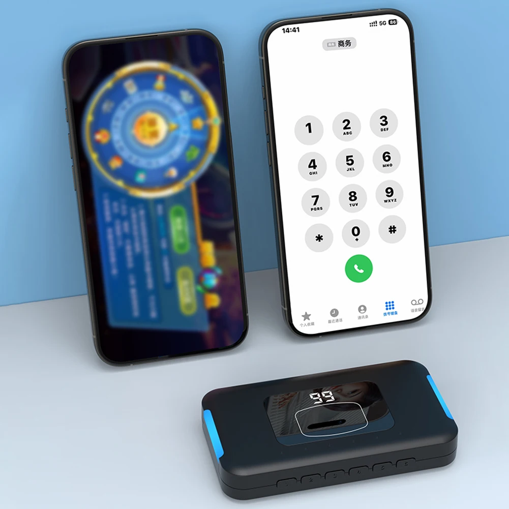 Multifunctional Screen Clicker for Mobile Phones with Adjustable Speed Gears Digital Display Blue Light LED Handheld Remote Tool
