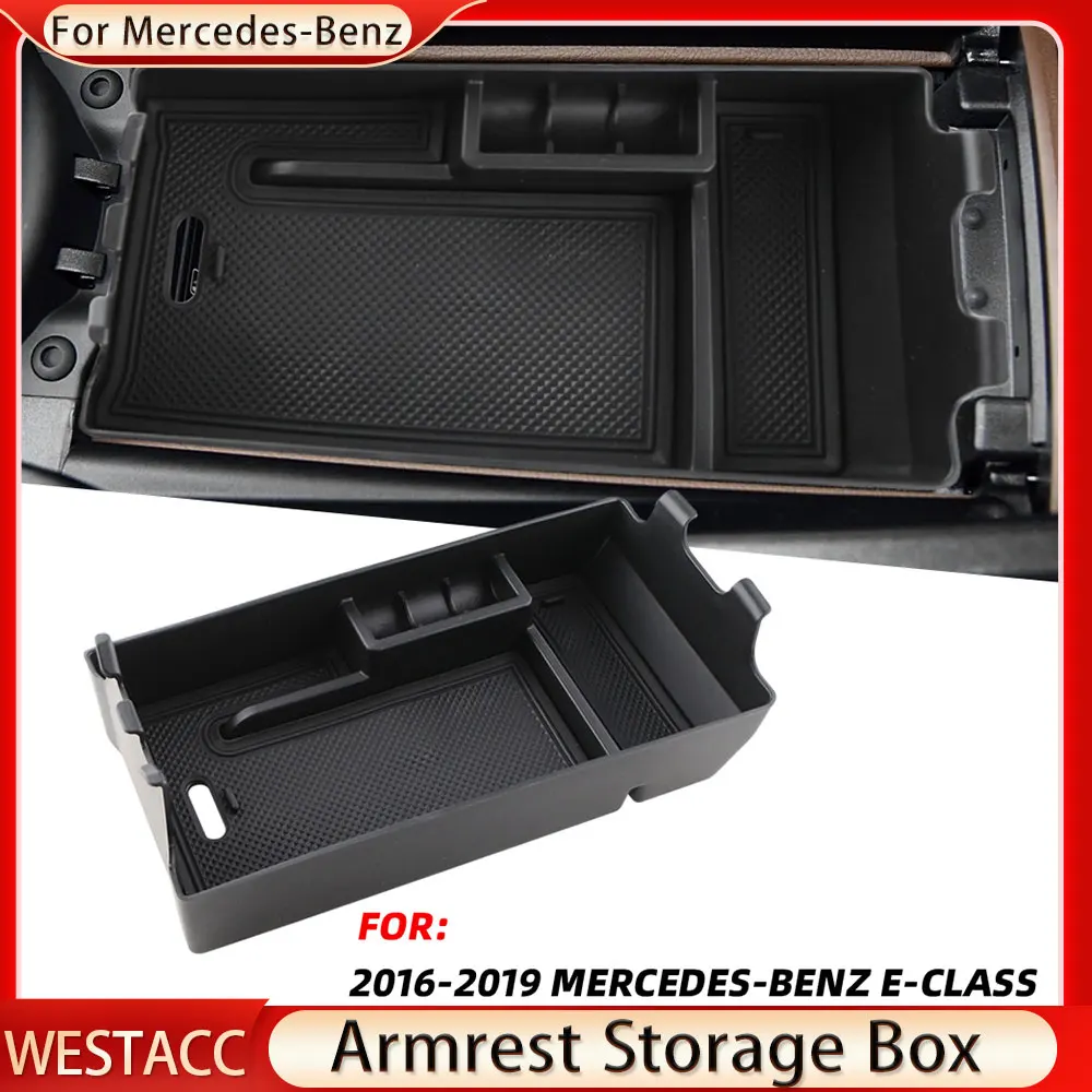 Car Armrest Box Storage Tray for Mercedes Benz E Class E203 W213 2016 - 2019 Center Console Organizer Container Accessories