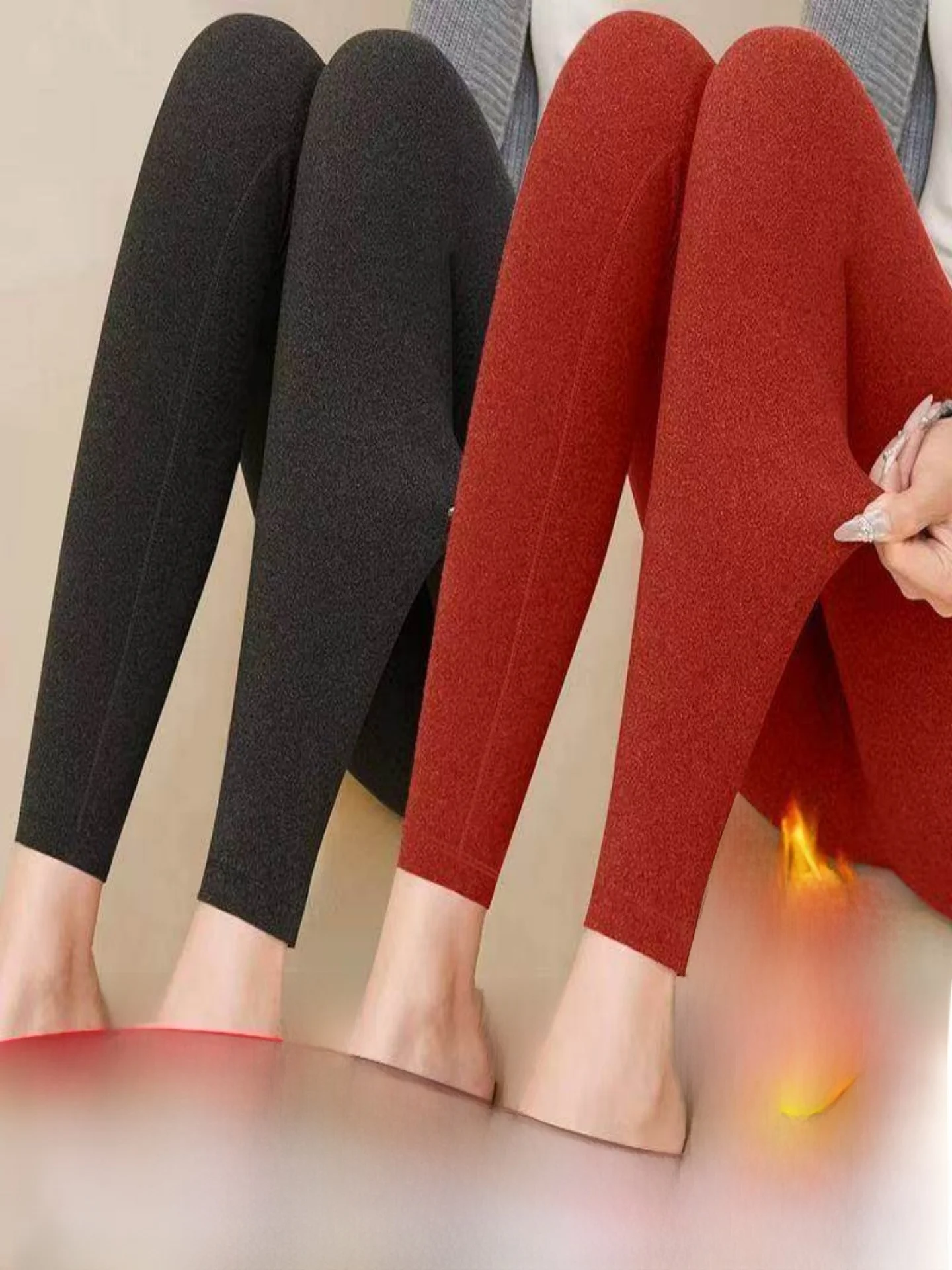 Spring Double-Sided Velvet High Waist Slim Fit Casual Pants Women's Lightweight Warm Trousers Straight Leg Base Layer Pants