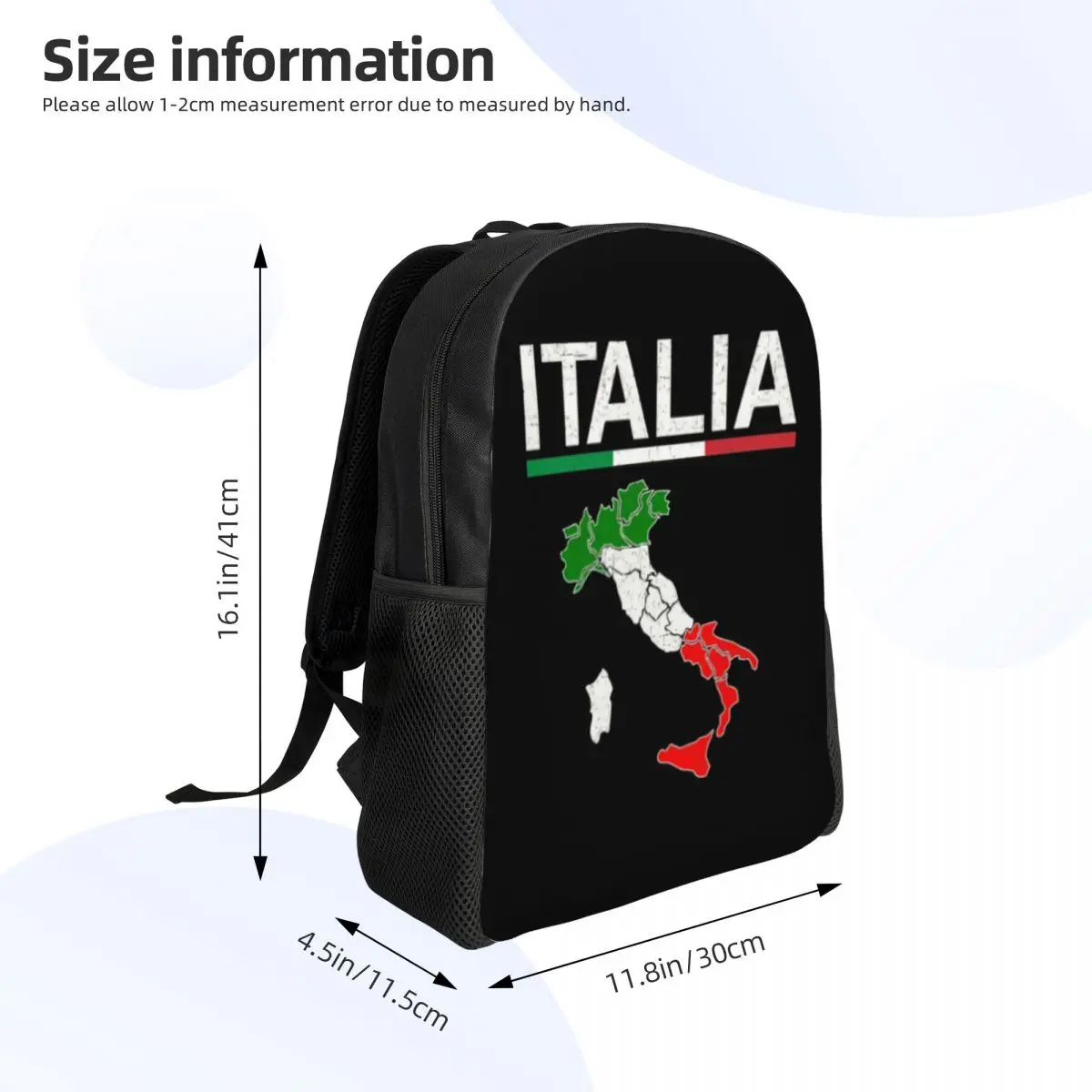 Italien Flagge italienische Karte Laptop Rucksack Frauen Männer Mode Bücher tasche für Schule College-Student patriotischen Stolz Taschen